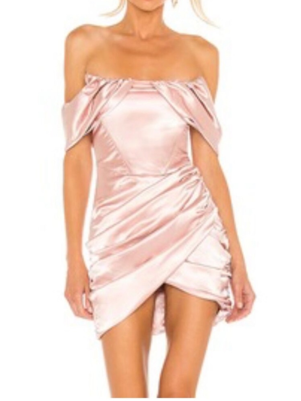 LEAU Pink Satin Mini Dress Women’s Large